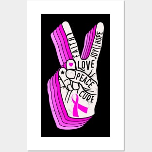 Faith Hope Love Peace Breast Cancer Awareness Gift Posters and Art